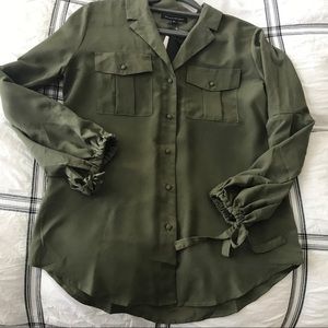 Olive green banana republic blouse